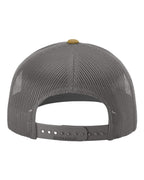 Rear View of Mink Beige/ Charcoal/ Amber Gold Snapback Trucker Cap - 112