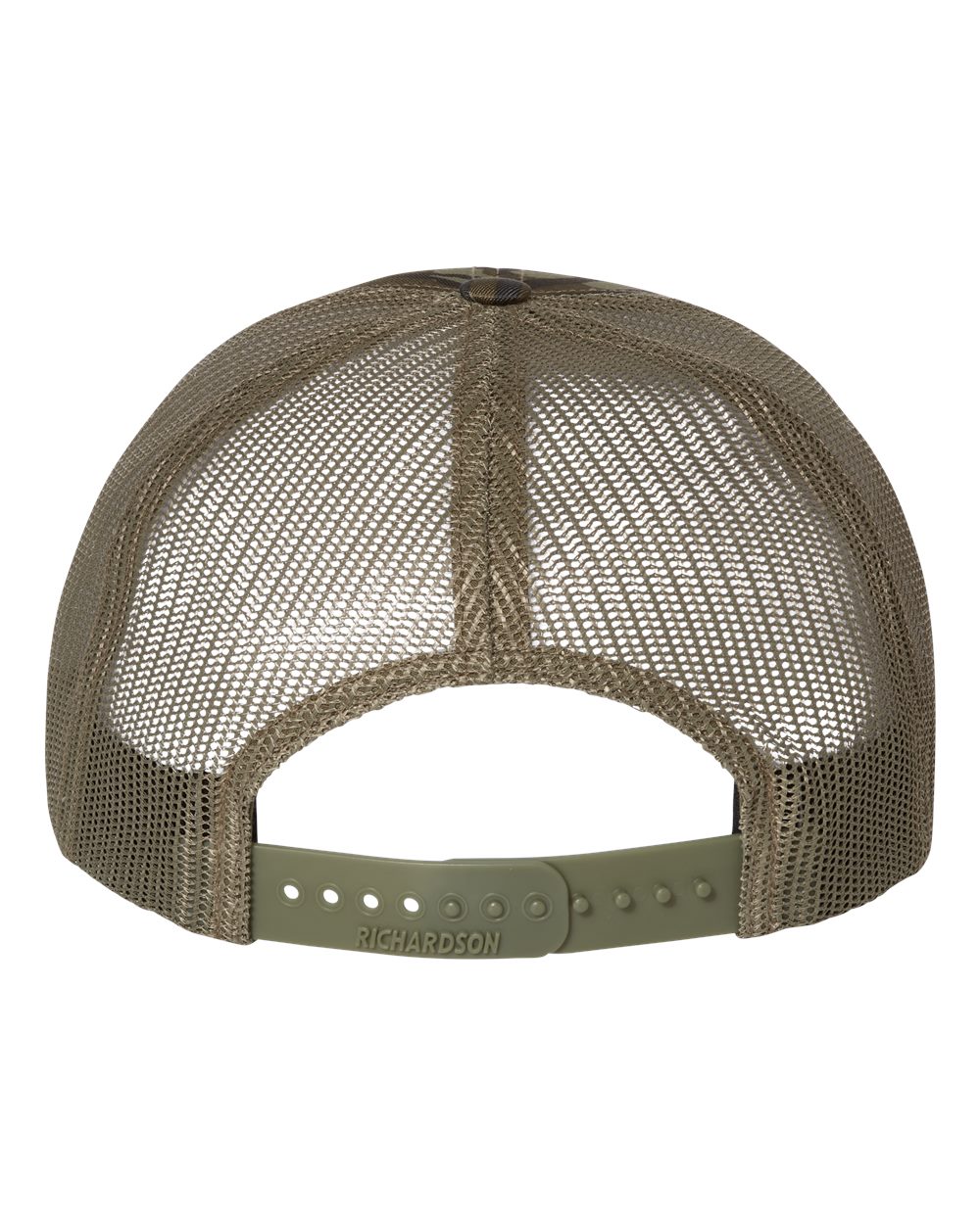 Rear View of Mossy Oak Bottomland/ Loden Printed Trucker Cap - 112P