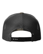 Rear View of Mossy Oak Country DNA/ Black Five-Panel Printed Trucker Cap - 112PFP