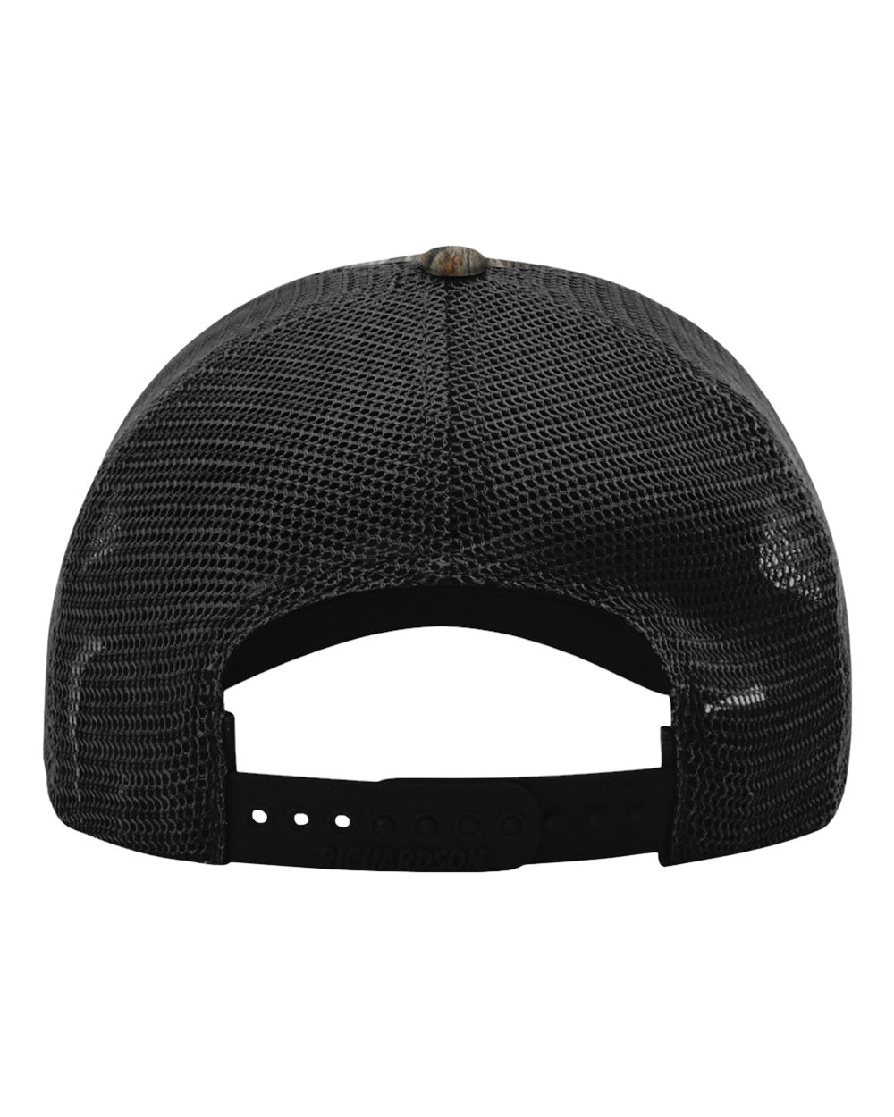 Rear View of Mossy Oak Country DNA/ Black Garment Washed Printed Trucker Cap - 111P