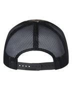 Rear View of Mossy Oak Country DNA/ Black Printed Trucker Cap - 112P