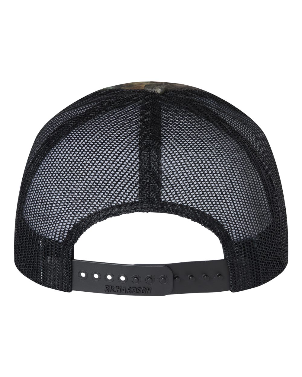 Rear View of Mossy Oak Country DNA/ Black Printed Trucker Cap - 112P