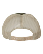 Rear View of Mossy Oak Obsession/ Khaki Garment Washed Printed Trucker Cap - 111P