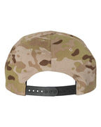 Rear View of Multicam Arid Premium Flat Bill Snapback Cap - 6089M