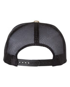 Rear View of Multicam Green/ Black Five-Panel Classic Trucker Cap - 6006