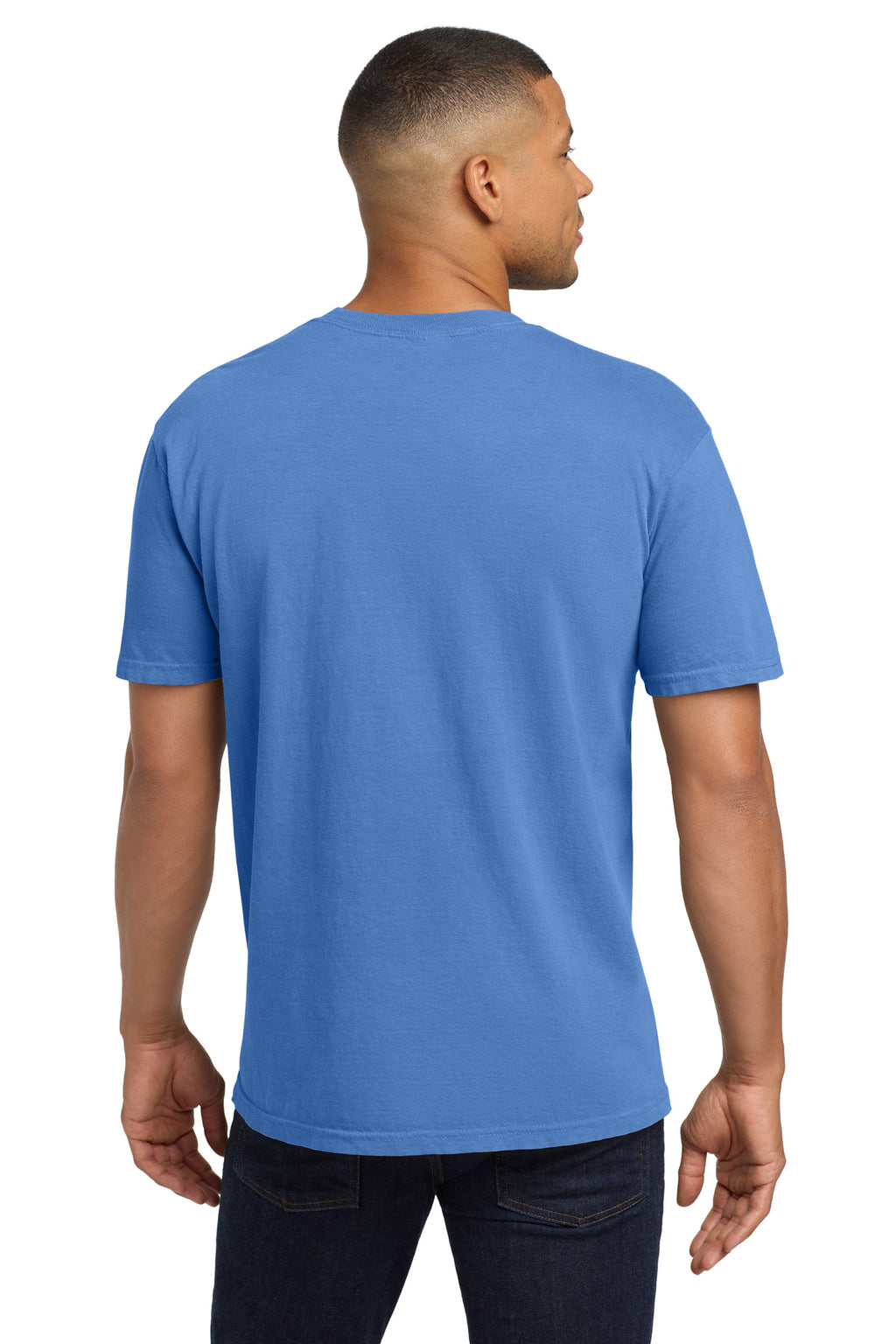 Rear View of Mystic COMFORT COLORS Heavyweight Ring Spun Pocket Tee. 6030
