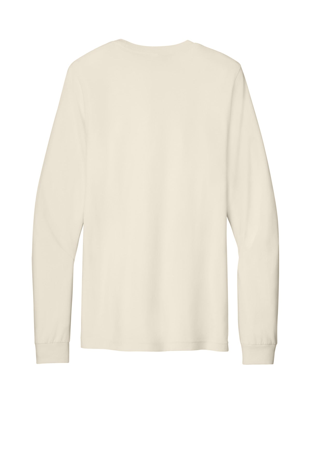 Rear View of Natural BELLA+CANVAS Unisex Jersey Long Sleeve Tee. BC3501
