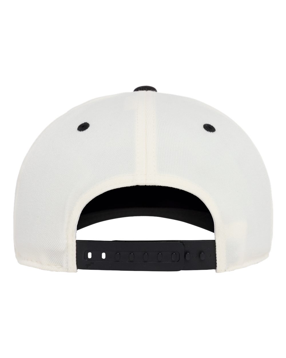 Rear View of Natural/ Black 110® Snapback Cap - 110F
