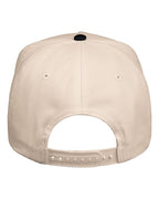 Rear View of Natural/ Black Five-Panel Twill Cap - 8869