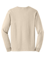 Rear View of Natural Gildan - Ultra Cotton 100% US Cotton Long Sleeve T-Shirt. G2400