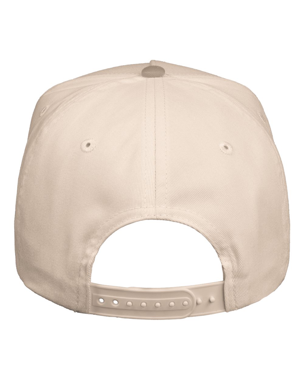 Rear View of Natural/ Khaki Five-Panel Twill Cap - 8869