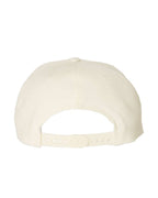 Rear View of Natural Premium Flat Bill Snapback Cap - 6089M