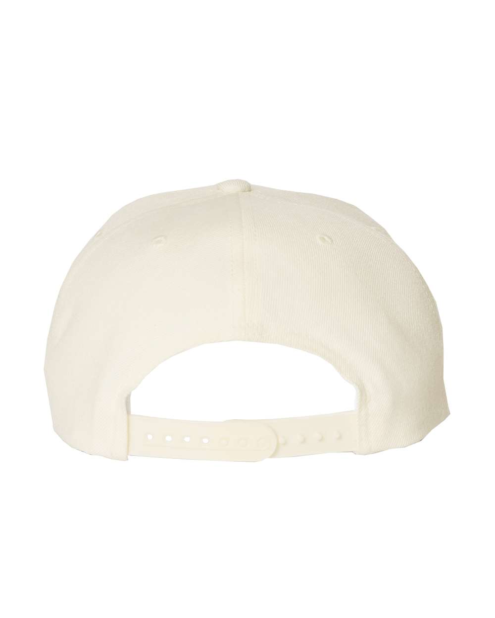 Rear View of Natural Premium Flat Bill Snapback Cap - 6089M