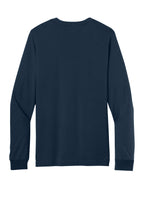 Rear View of Navy BELLA+CANVAS Unisex Jersey Long Sleeve Tee. BC3501
