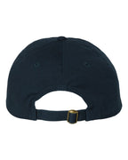 Rear View of Navy Bio-Washed Classic Dad Hat - VC300A