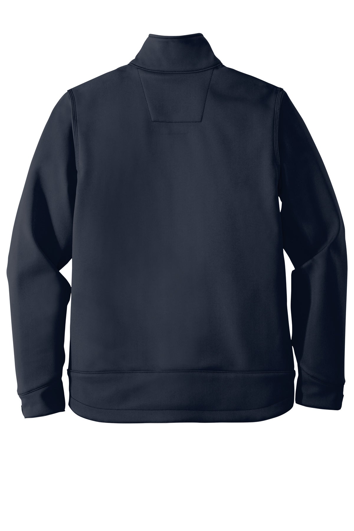 Rear View of Navy Carhartt Crowley Soft Shell Jacket. CT102199