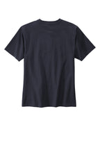 Rear View of Navy Carhartt Short Sleeve Henley T-Shirt CTK84