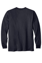 Rear View of Navy Carhartt Workwear Pocket Long Sleeve T-Shirt. CTK126