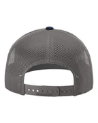 Rear View of Navy/ Charcoal Snapback Trucker Cap - 112