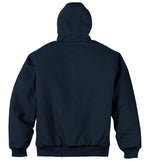 Rear View of Navy CornerStone - Duck Cloth Hooded Work Jacket. J763H