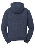 Rear View of Navy CornerStone Heavyweight Sherpa-Lined Hooded Fleece Jacket. CS625