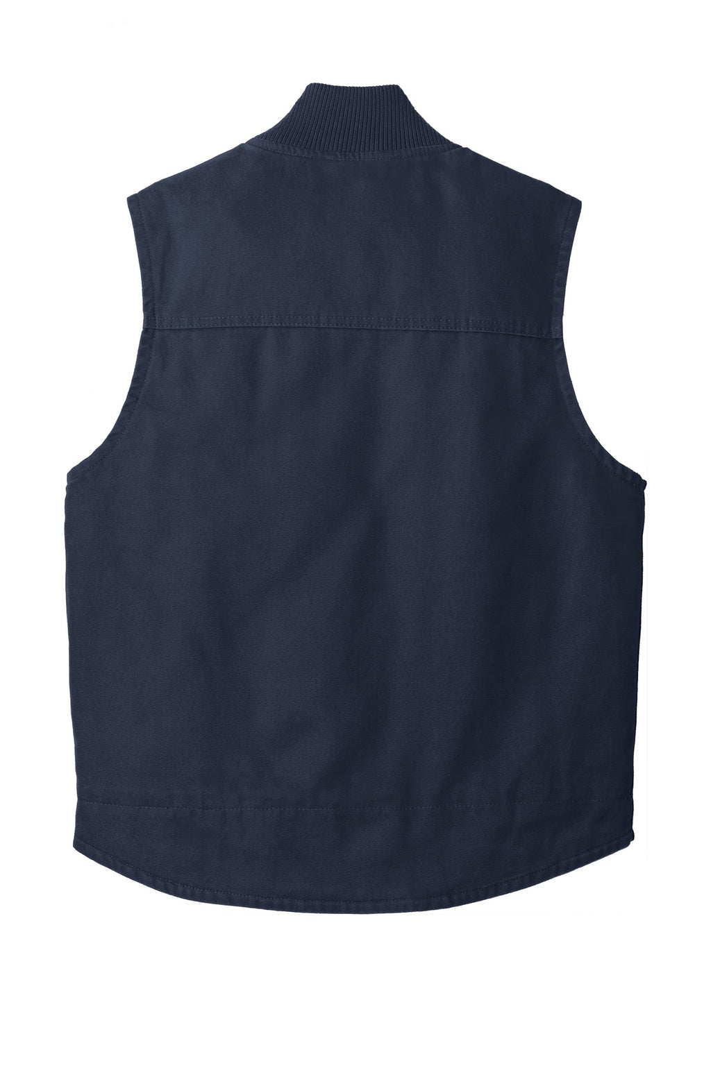 Rear View of Navy CornerStone Washed Duck Cloth Vest. CSV40