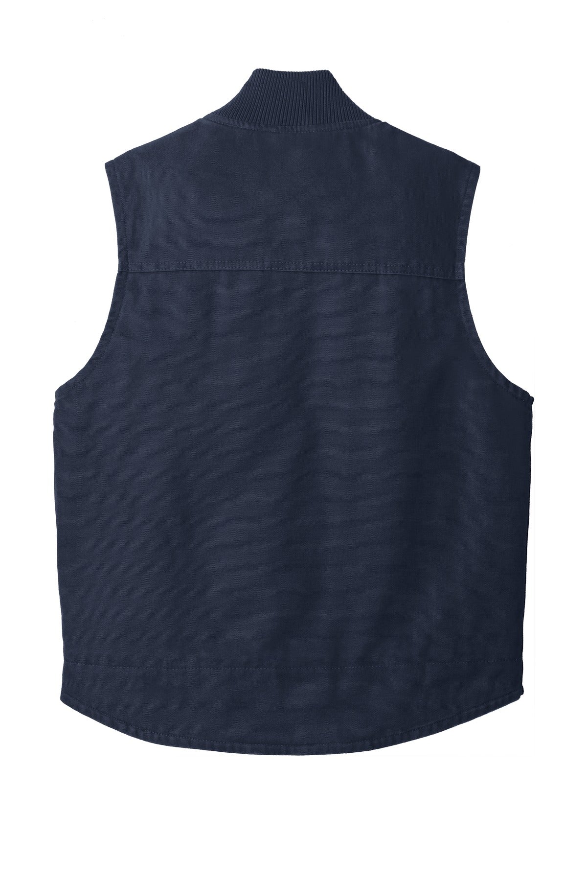 Rear View of Navy CornerStone Washed Duck Cloth Vest. CSV40