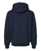 Rear View of Navy Crossfire Heavyweight Power Fleece Hooded Jacket with Thermal Lining - 7033