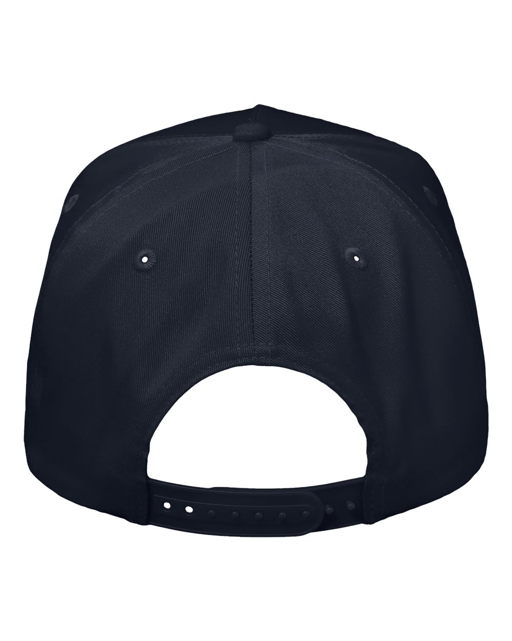 Rear View of Navy Five-Panel Twill Cap - 8869