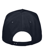 Rear View of Navy Five-Panel Twill Cap - 8869