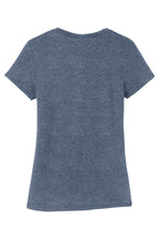 Rear View of Navy Frost District Women's Perfect Tri Tee. DM130L