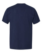 Rear View of Navy Garment-Dyed Pocket T-Shirt - GDH150