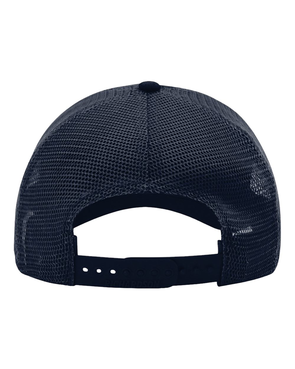 Rear View of Navy Garment-Washed Trucker Cap - 111