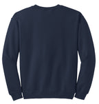 Rear View of Navy Gildan Heavy Blend Crewneck Sweatshirt. 18000