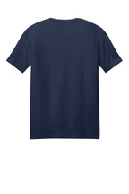 Rear View of Navy Gildan Softstyle T-Shirt. 64000
