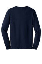 Rear View of Navy Gildan - Ultra Cotton 100% US Cotton Long Sleeve T-Shirt. G2400
