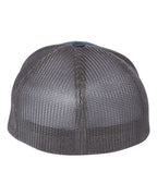 Rear View of Navy/ Graphite Trucker Cap - 6511