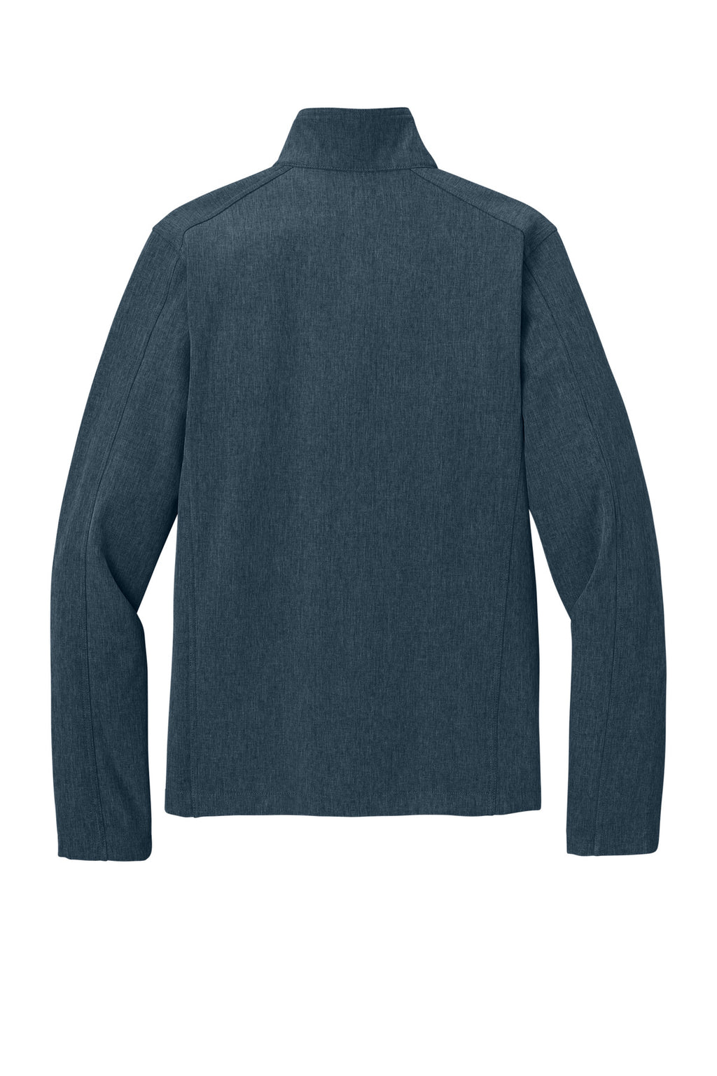 Rear View of Navy Heather Port Authority Core Soft Shell Jacket. J317