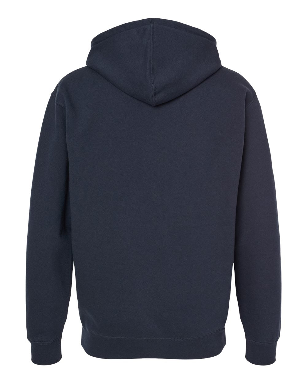 Rear View of Navy Heavyweight Full-Zip Hooded Sweatshirt - IND4000Z