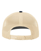 Rear View of Navy/ Khaki Snapback Trucker Cap - 112