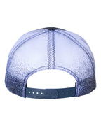 Rear View of Navy/ Navy to White Fade Printed Mesh Trucker Cap - 112PM