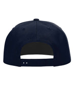 Rear View of Navy Pinch Front Structured Snapback Trucker Cap - 255