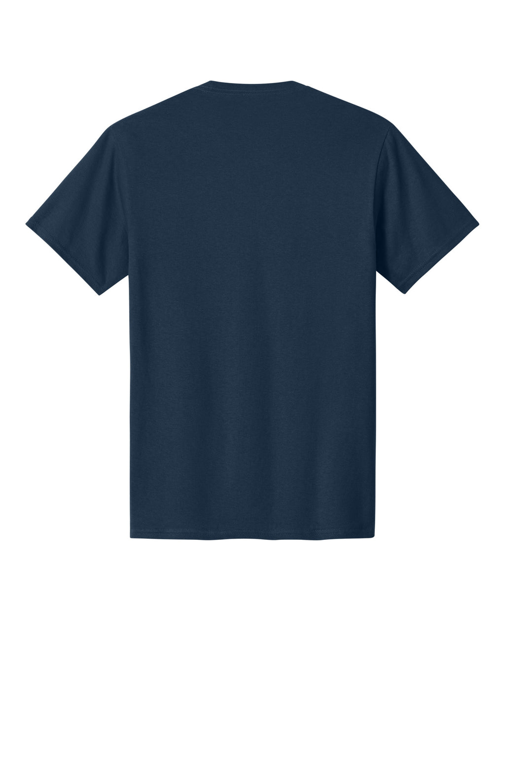 Rear View of Navy Port & Co Core Cotton Tee. PC54