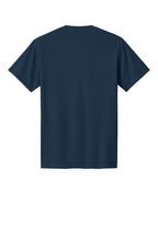 Rear View of Navy Port & Co Core Cotton Tee. PC54