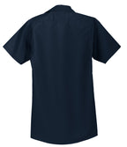 Rear View of Navy Red Kap Short Sleeve Industrial Work Shirt. SP24