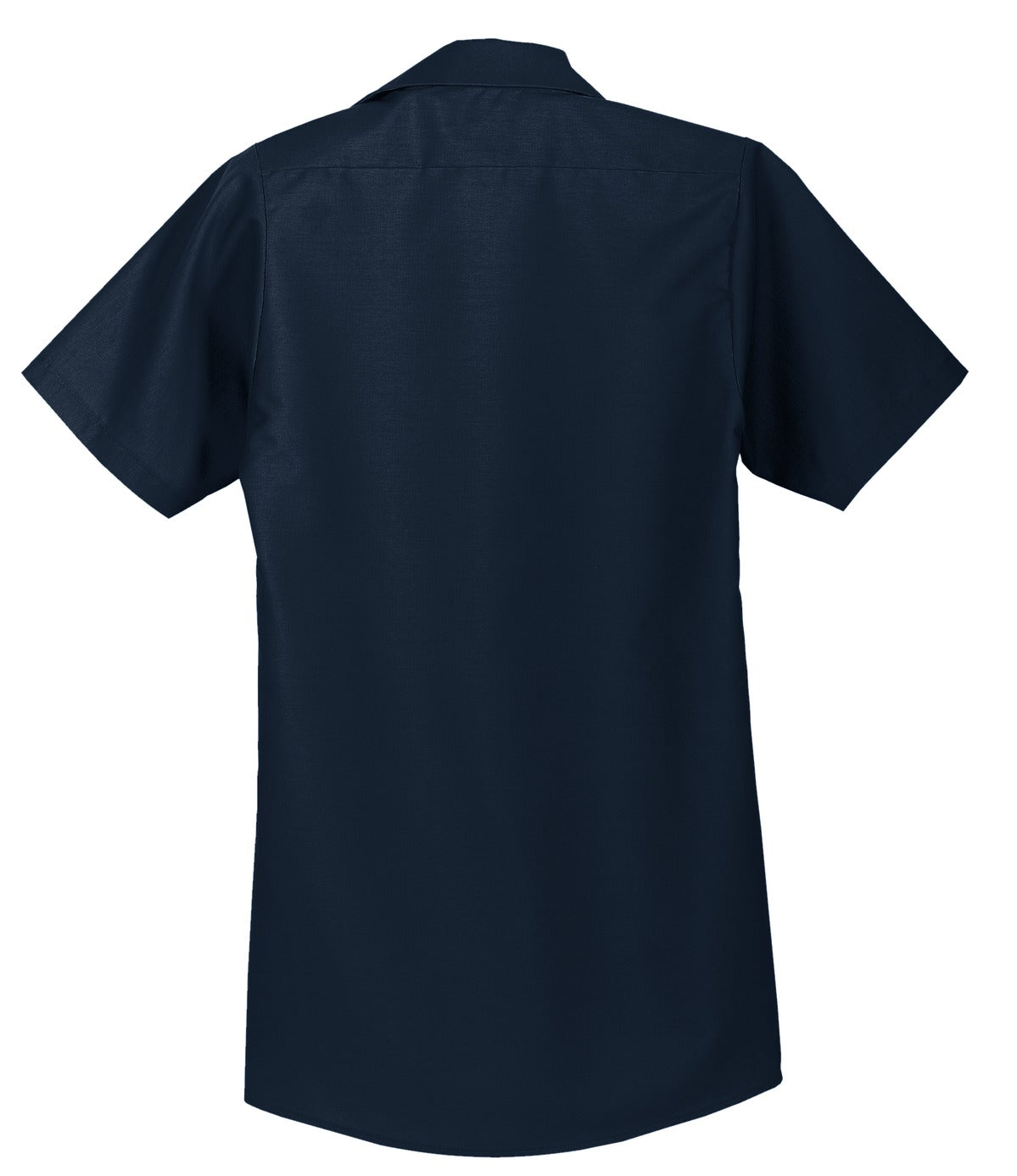 Rear View of Navy Red Kap Short Sleeve Industrial Work Shirt. SP24