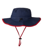 Rear View of Navy/ Red Ultralight Booney - GB400