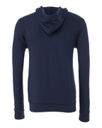 Rear View of Navy Sponge Fleece Full-Zip Hoodie - 3739
