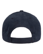 Rear View of Navy Structured Brushed Twill Cap - 6363V
