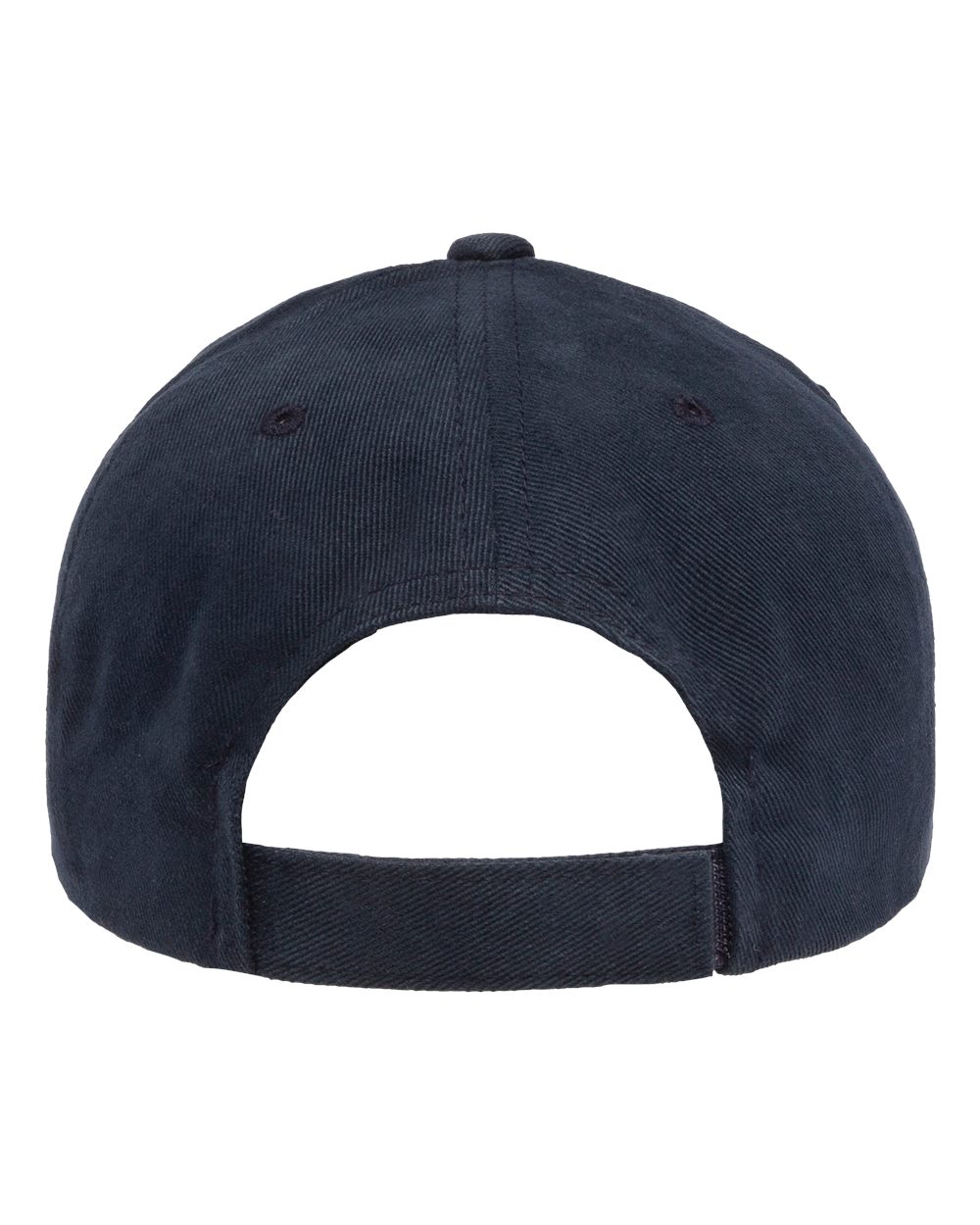 Rear View of Navy Structured Brushed Twill Cap - 6363V